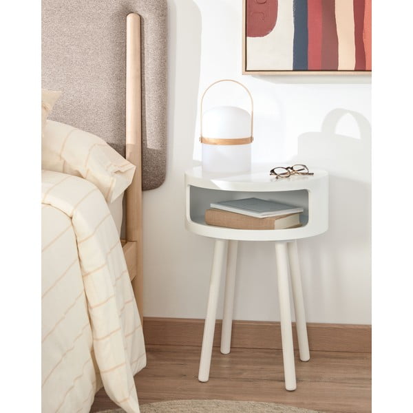 Biely odkladací stolík s úložným priestorom Kave Home Bruk-image-1