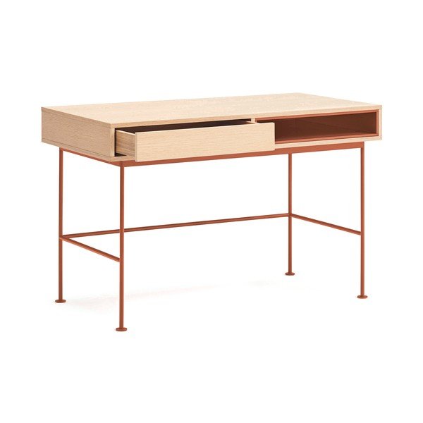 Pracovný stôl s doskou v dubovom dekore 60x120 cm Yoko – Teulat-image-3