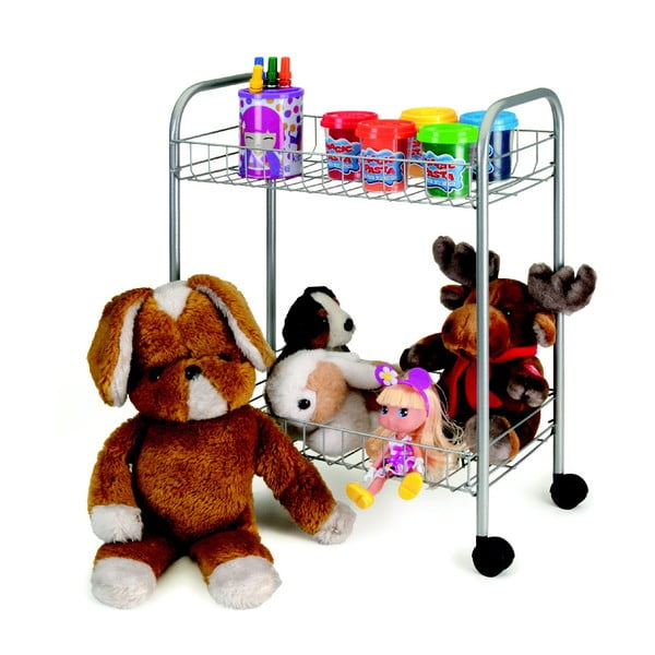 Pojazdný dvojposchodový regál Metaltex Greg, dĺžka 41 cm-image-4