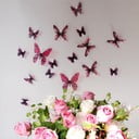 Sada 18 ružových adhezívnych 3D samolepiek Ambiance Butterflies