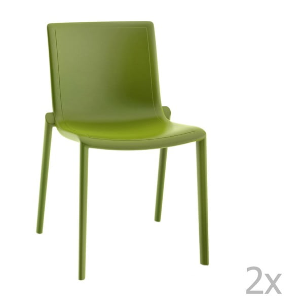 Sada 2 zelených záhradných stoličiek Resol Kat
