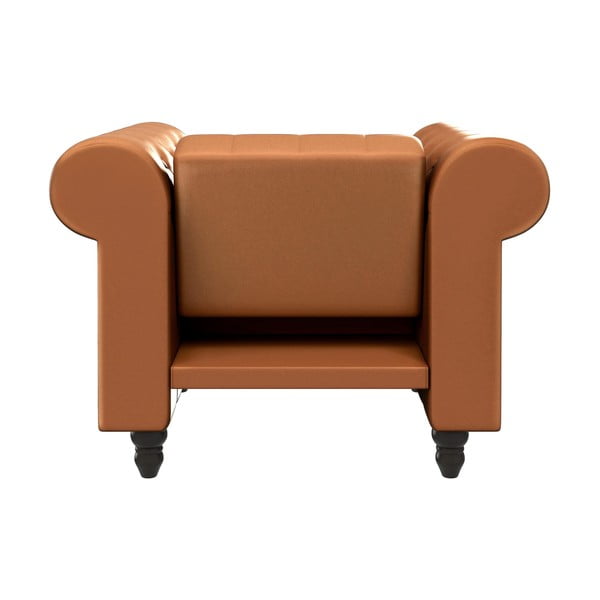 Koňakovohnedé kreslo chesterfield z imitácie kože Felix – Støraa-image-4