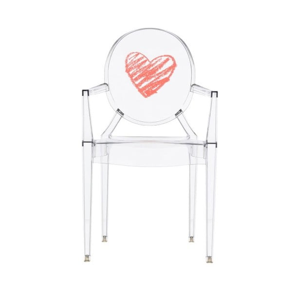 Detská transparentná stolička Kartell Lou Lou Ghost Heart