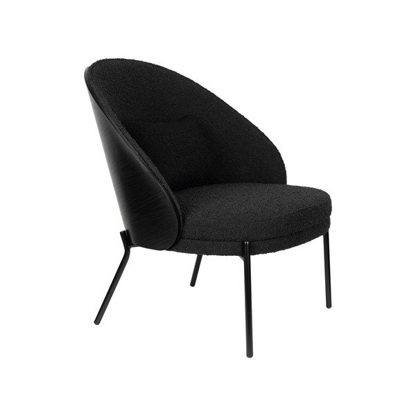 Čierne kreslo z textílie buklé Rodin – Dutchbone