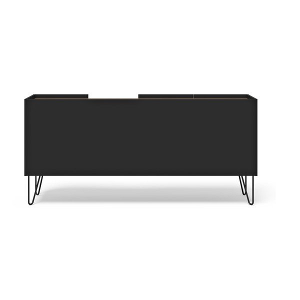 Hnedo-čierna nízka komoda v dekore orecha 180x83 cm Nina – TemaHome-image-3