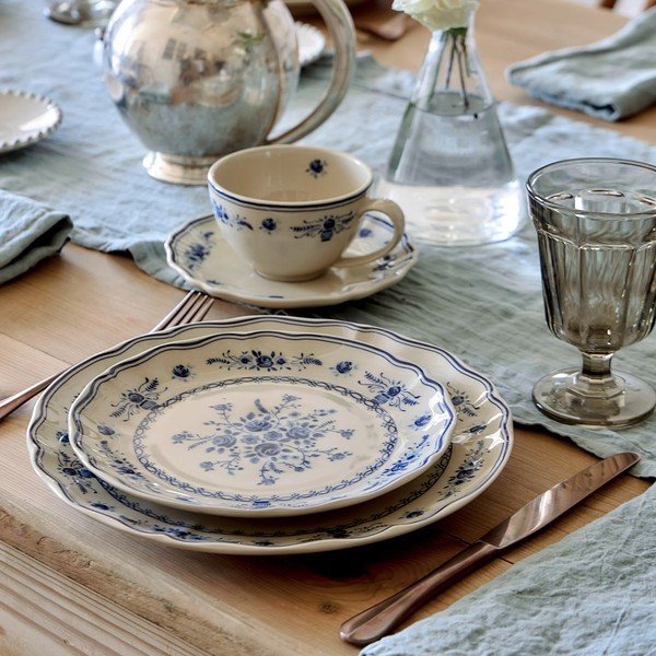 Modrý/béžový kameninový tanier ø 27 cm Vila – Costa Nova-image-3