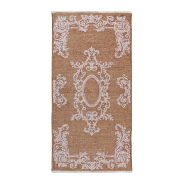 Hnedo-krémový obojstranný koberec Hamilod Gana, 75 × 200 cm