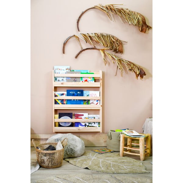 Kaki prateľný ručne tkaný bavlnený detský koberec 75x100 cm Mini Monstera Olive – Lorena Canals-image-3