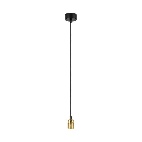 Čierne stropné svietidlo bez tienidla s objímkou v zlatej farbe Sotto Luce Uno