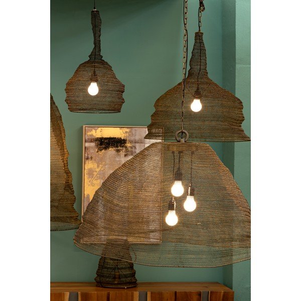 Oceľové závesné svietidlo v mosadznej farbe Amish – Bizzotto-image-1