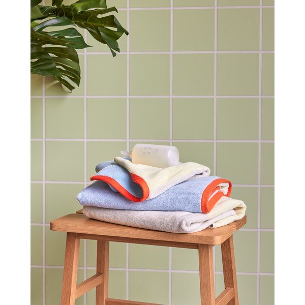 Modrá froté bavlnená osuška 70x140 cm Block – Hübsch-image-3