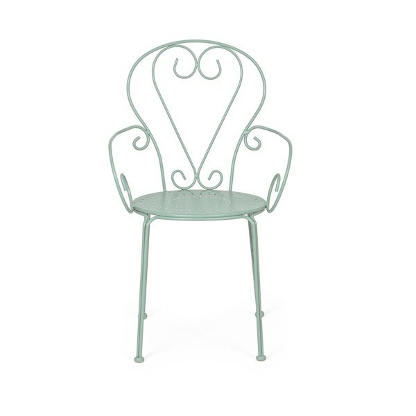 Kovová záhradná stolička v mentolovej farbe Etienne – Bizzotto-image-2