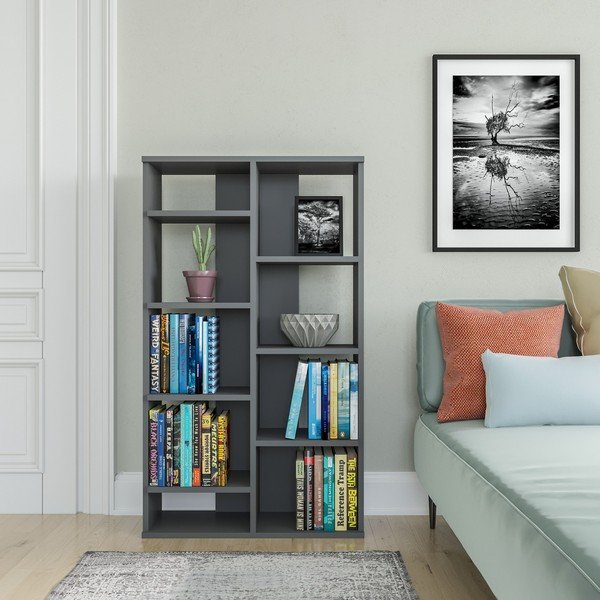 Antracitová knižnica 72x124 cm Keota - Kalune Design-image-1