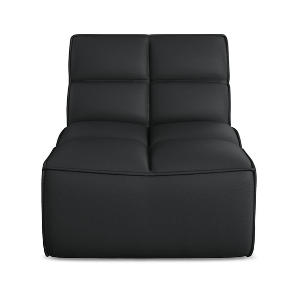 Čierny modul pohovky z imitácie kože Kalai – Makamii