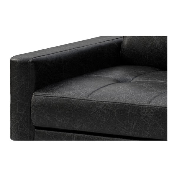 Čierna kožená pohovka MESONICA Musso Tufted, 210 cm-image-4