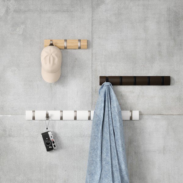 Matne biely nástenný vešiak z borovicového dreva 81 cm Flip – Umbra-image-2