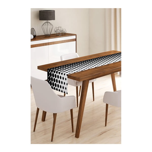 Behúň na stôl z mikrovlákna Minimalist Cushion Covers Black Dots, 45 × 145 cm
