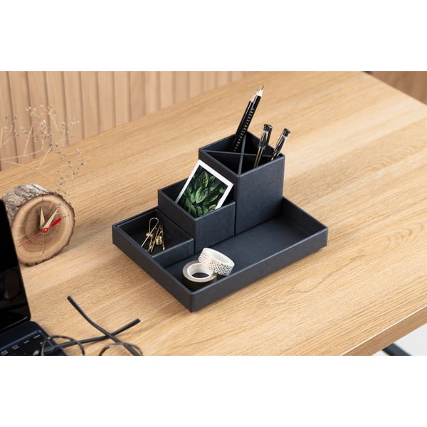 Tmavosivý 4-dielny stolový organizér na písacie pomôcky Bigso Box of Sweden Lena-image-3