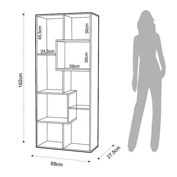 Knižnica Tomasucci Random Andrea, 160 × 69 × 27,5 cm-image-4