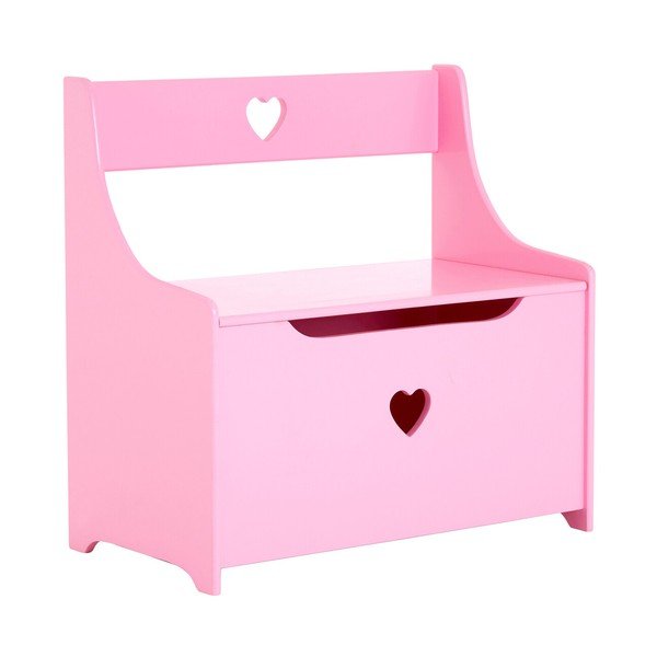 Ružová detská skrinka s lavicou 60x62x34 cm Pink Heart – Premier Housewares