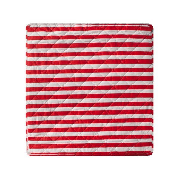 Červeno-biely pruhovaný prešívaný pléd cez posteľ Stripes, 160 × 230 cm-image-2