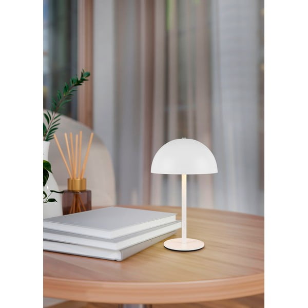 Matne biela LED stolová lampa s kovovým tienidlom (výška  21 cm) Munoz – Trio-image-1