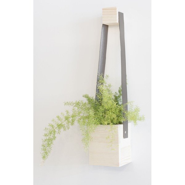 Sivý kvetináč z jedľového dreva Surdic Colgante, 17 x 62 cm-image-1