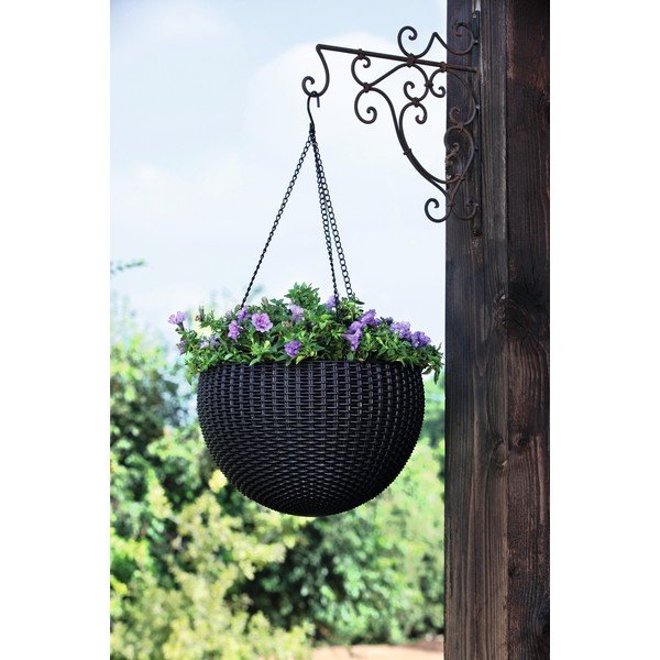 Plastový závesný a nástenný  kvetináč ø 35 cm Hangingsphere – Keter-image-1