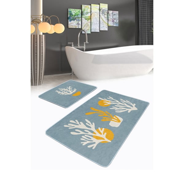 Modré kúpeľňové predložky v súprave 2 ks 60x100 cm – Mila Home-image-3