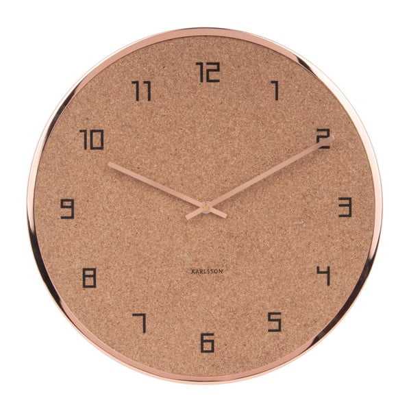 Hnedé nástenné hodiny Karlsson Modest, ⌀ 40 cm