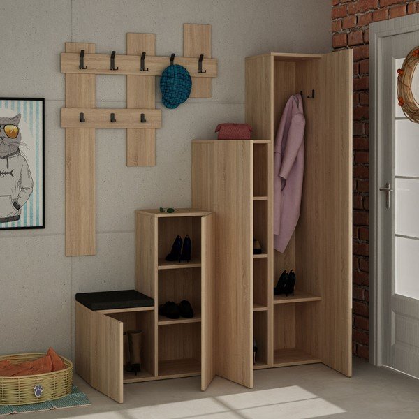 Set skrine a nástenného vešiaka Homitis Up Sonomo-image-3