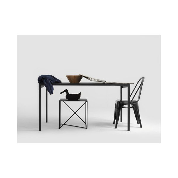 Čierny kovový jedálenský stôl CustomForm Obroos, 140 x 80 cm-image-1