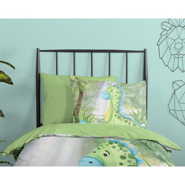 Zelené bavlnené detské obliečky na jednolôžko/predĺžené 140x220 cm Dani – Good Morning-image-2