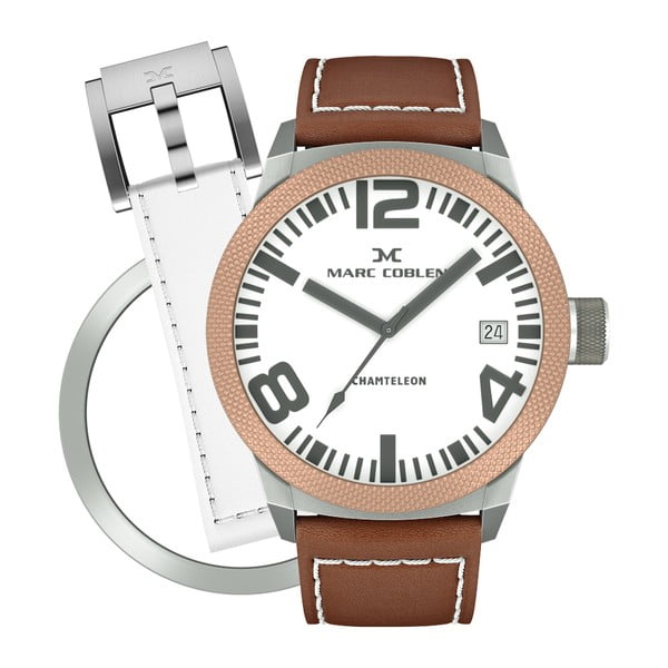 Dámske hodinky Marc Coblen s remienkom a krúžkom na ciferník naviac P75