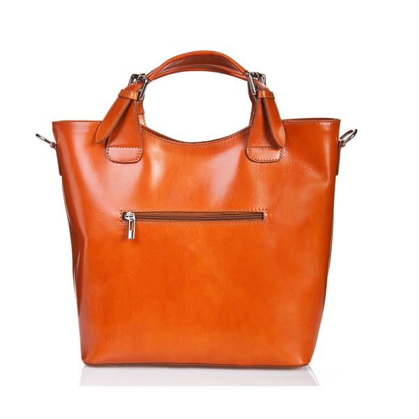 Koňakovohnedá kožená kabelka Massimo Castelli Valeria-image-1