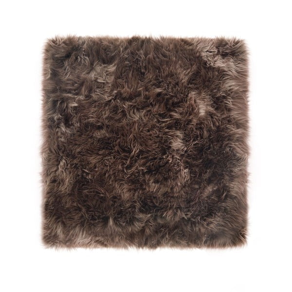 Sivohnedý koberec z ovčej kožušiny Royal Dream Zealand, 70 x 70 cm