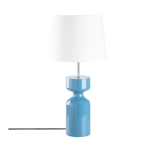 Modrá drevená stolová lampa Opviq lights Asteria