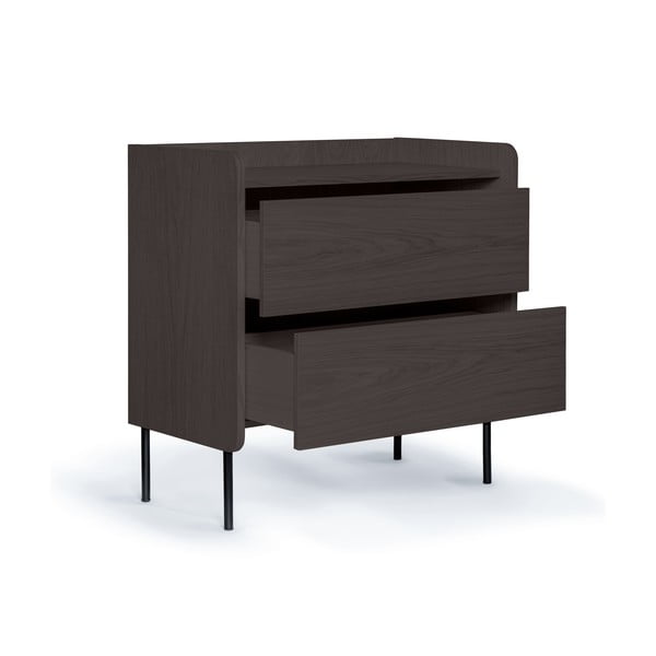 Čierna vysoká komoda v dekore duba 80x82 cm Wrap – Bonami Selection-image-3