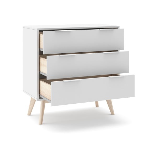 Biela nízka komoda 80x83 cm Campus – Marckeric-image-4