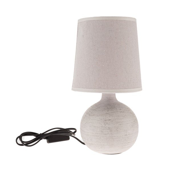 Svetlosivá keramická stolová lampa s textilným tienidlom (výška  29 cm) Bianca – Dakls-image-1