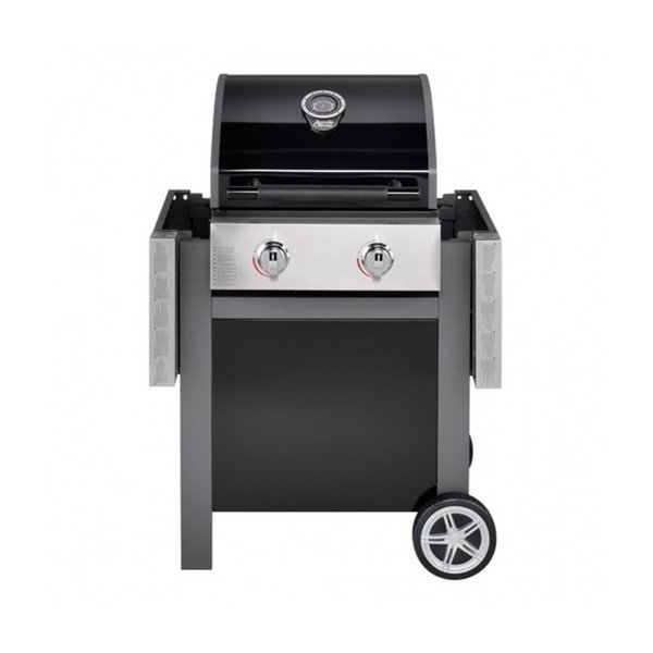Čierny plynový gril s 2 samostatne ovládateľnými horákmi a teplomerom Jamie Oliver BBQ-image-4