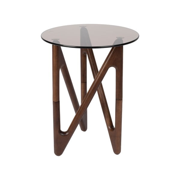 Okrúhly odkladací stolík so sklenenou doskou ø 40 cm Naia – Dutchbone