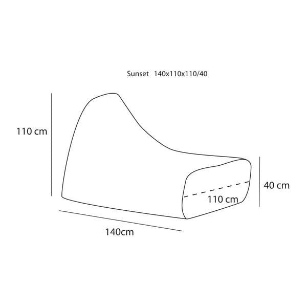 Väčší hnedosivý sedací vak s modrým detailom Poufomania Sunset-image-1