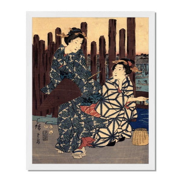 Obraz v ráme Liv Corday Asian Geishas, 40 x 50 cm