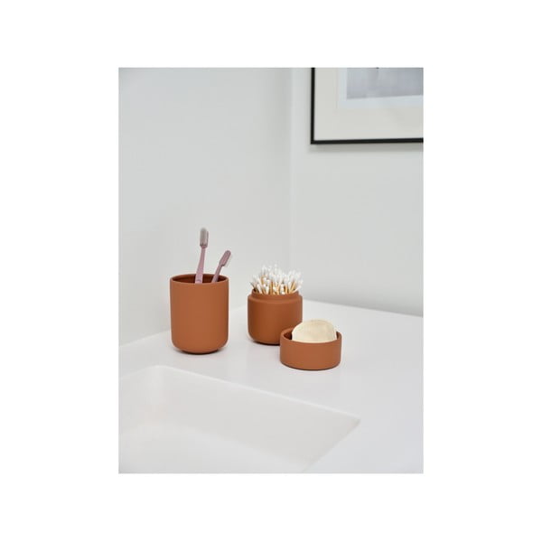 Oranžový kameninový téglik na zubné kefky Ume – Zone-image-3