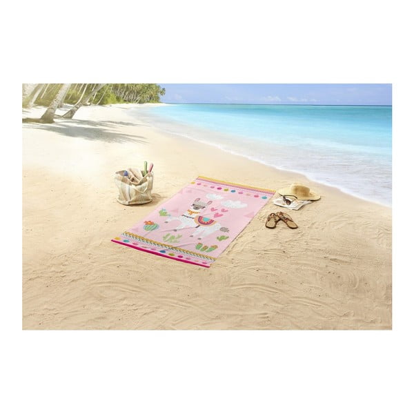 Plážová osuška s potlačou Good Morning Lama, 75 x 150 cm-image-1