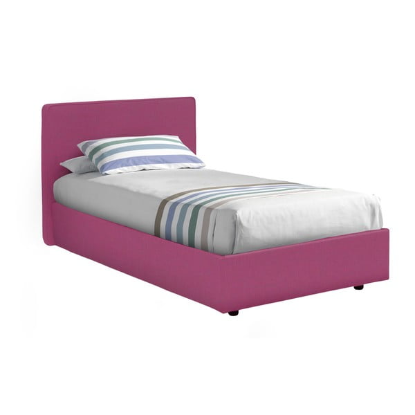 Ružová jednolôžková posteľ s úložným priestorom a matracom 13Casa Ninfea, 80 x 190 cm