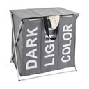 Sivý trojitý kôš na bielizeň Wenko Trio, 118 l