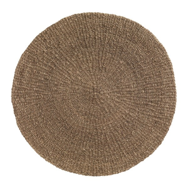 Hnedý koberec z morských rias Geese Rustico Natural, ⌀ 150 cm