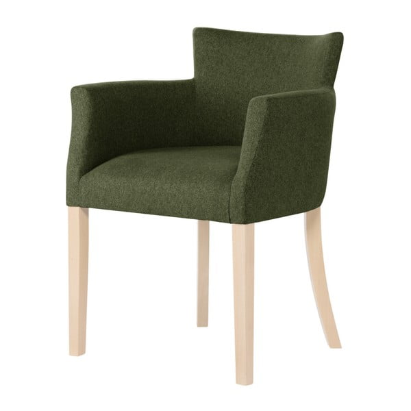 Tmavozelená stolička s hnedými nohami Ted Lapidus Maison Santal
